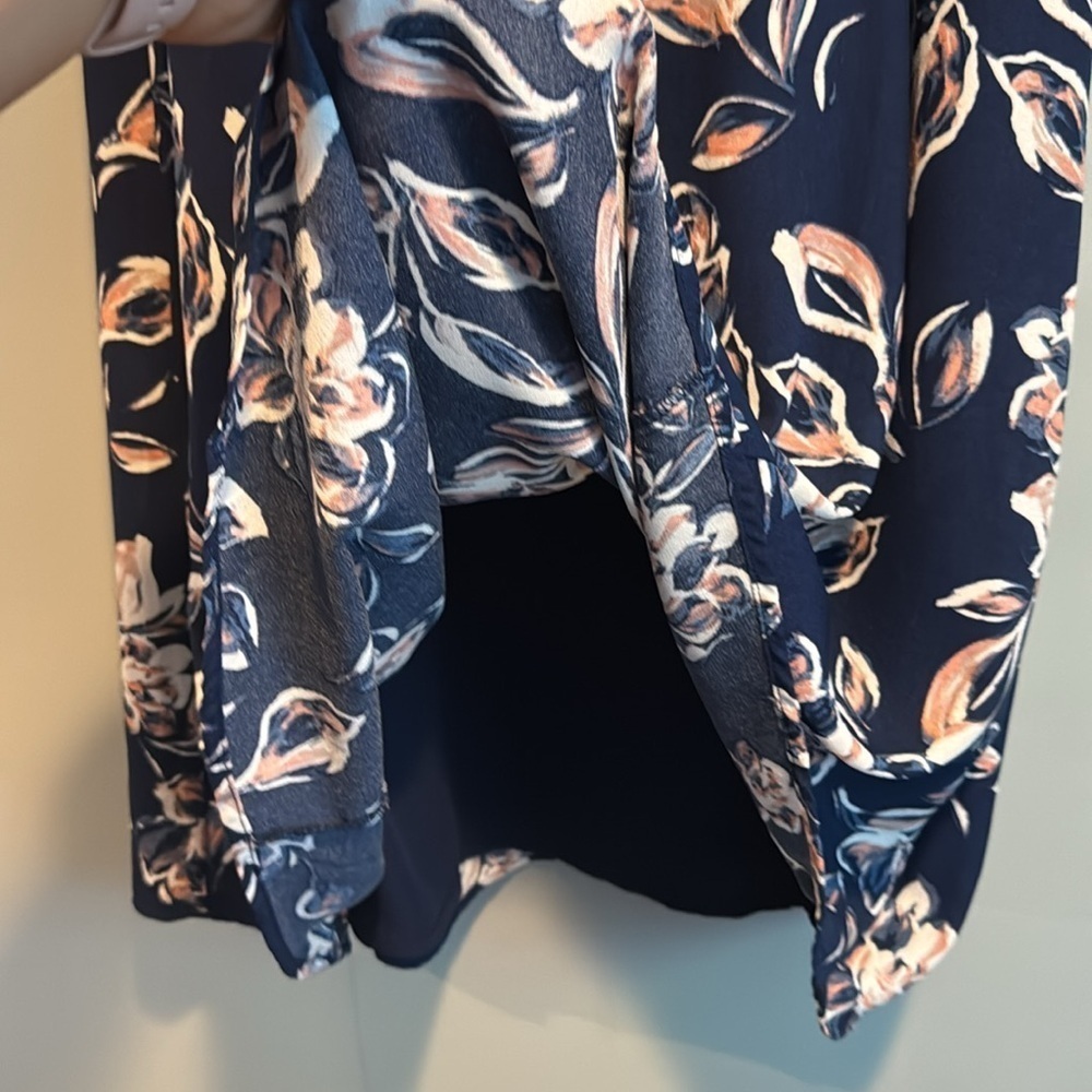 Charles Henry Navy Blue Floral One Shoulder Midi Dress Size Extra Small - Picture 4 of 6